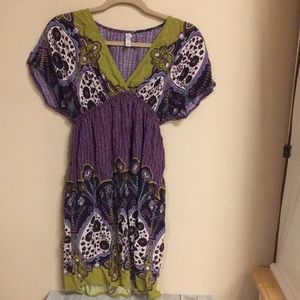 Paisley Dress | Purple & Green